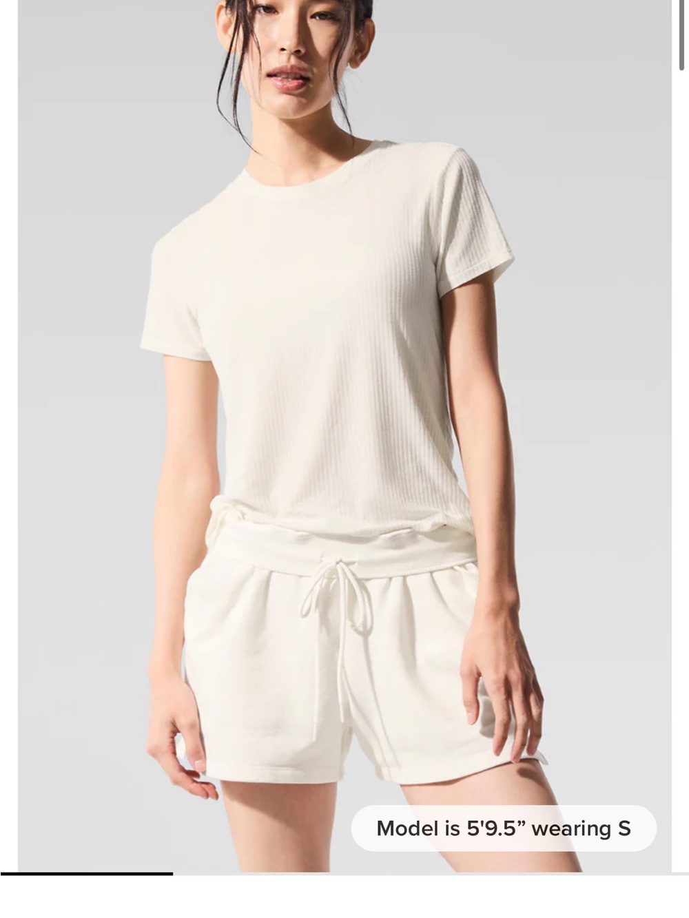 ALO | Ribbed Sea Coast Tee | White | XS